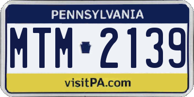 PA license plate MTM2139