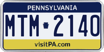 PA license plate MTM2140