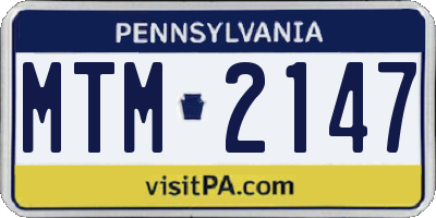 PA license plate MTM2147