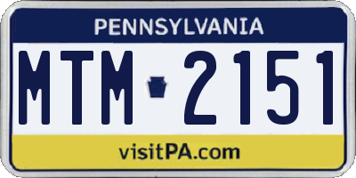 PA license plate MTM2151