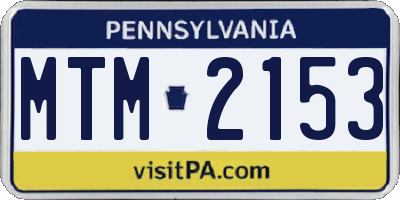 PA license plate MTM2153