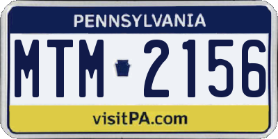 PA license plate MTM2156