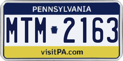 PA license plate MTM2163