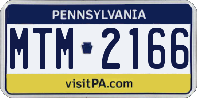 PA license plate MTM2166