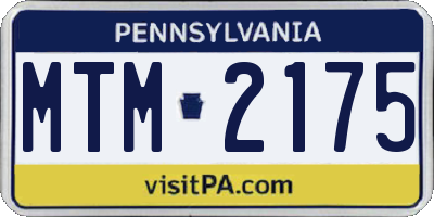 PA license plate MTM2175