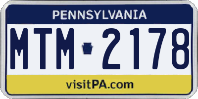 PA license plate MTM2178