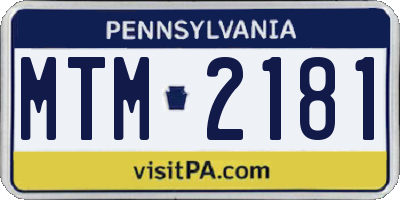 PA license plate MTM2181