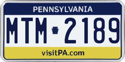 PA license plate MTM2189