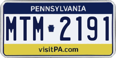PA license plate MTM2191