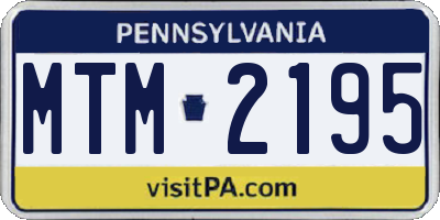PA license plate MTM2195