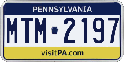 PA license plate MTM2197