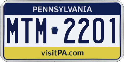 PA license plate MTM2201