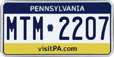 PA license plate MTM2207