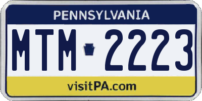 PA license plate MTM2223
