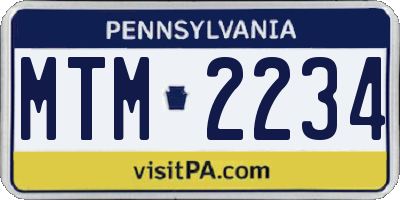 PA license plate MTM2234