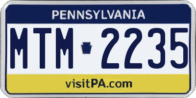PA license plate MTM2235