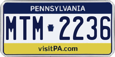PA license plate MTM2236