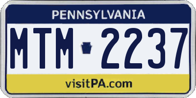 PA license plate MTM2237