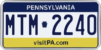 PA license plate MTM2240