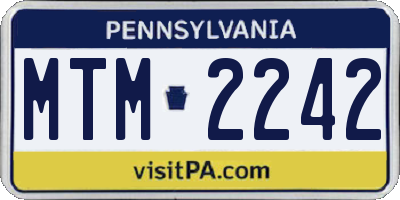 PA license plate MTM2242
