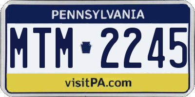 PA license plate MTM2245
