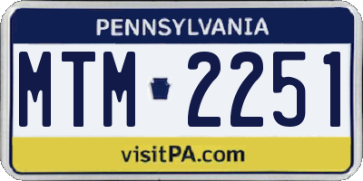 PA license plate MTM2251