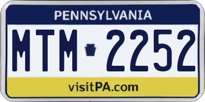 PA license plate MTM2252
