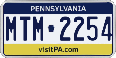 PA license plate MTM2254