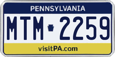 PA license plate MTM2259