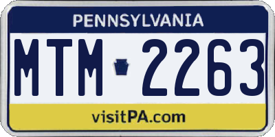 PA license plate MTM2263