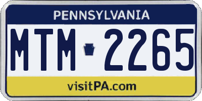 PA license plate MTM2265