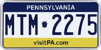 PA license plate MTM2275