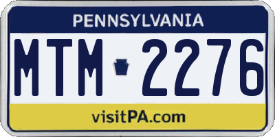PA license plate MTM2276