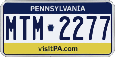 PA license plate MTM2277