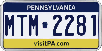PA license plate MTM2281