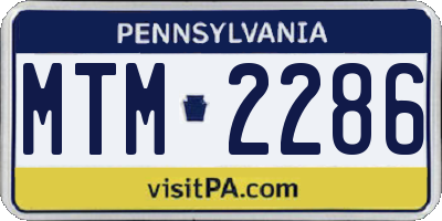 PA license plate MTM2286