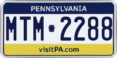 PA license plate MTM2288