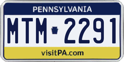 PA license plate MTM2291