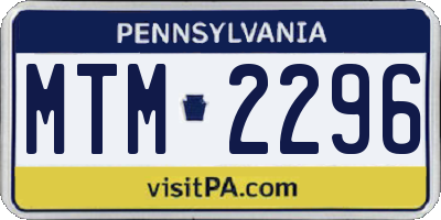 PA license plate MTM2296