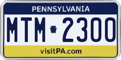 PA license plate MTM2300