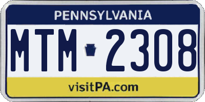 PA license plate MTM2308