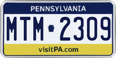PA license plate MTM2309