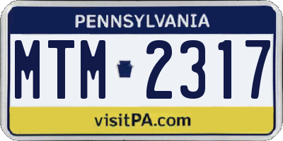 PA license plate MTM2317