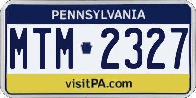 PA license plate MTM2327