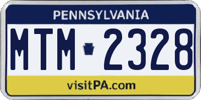 PA license plate MTM2328