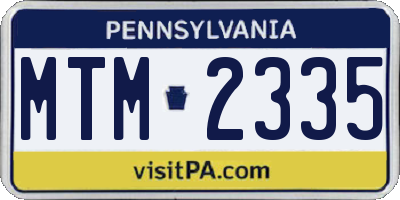 PA license plate MTM2335