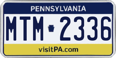 PA license plate MTM2336