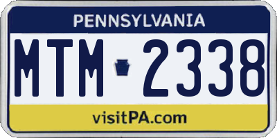 PA license plate MTM2338