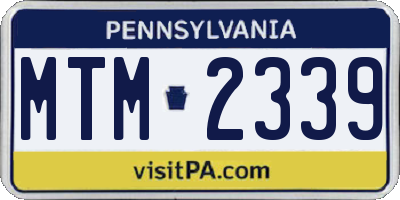 PA license plate MTM2339