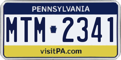 PA license plate MTM2341